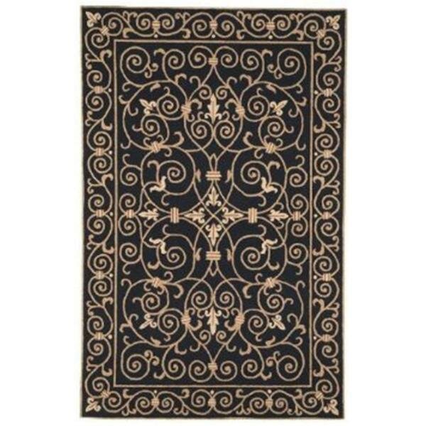 6 ft. x 9 ft. Medium Rectangle- Transitional Chelsea Black Hand Hooked Rug, Safavieh, Mfr#: HK11A-6
